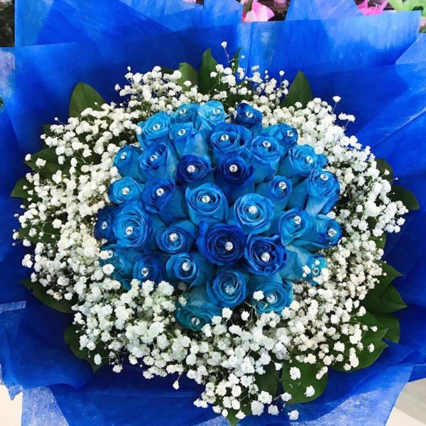33 stems Classic Blue Roses Bouquet - 33朵三生三世藍玫瑰花束