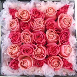 Hot Pink & Light Pink Roses Floral Box 深淺粉紅玫瑰花盒