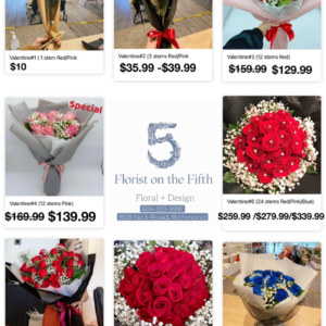 2023 Valentine's Day Price list
